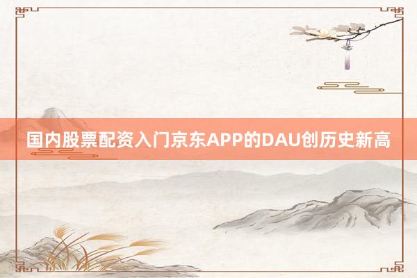 国内股票配资入门京东APP的DAU创历史新高